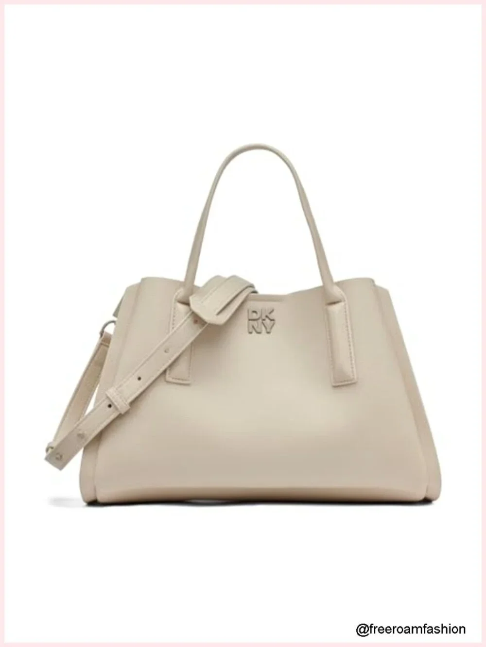 Faux Leather Satchel Bag With Adjustable Strap